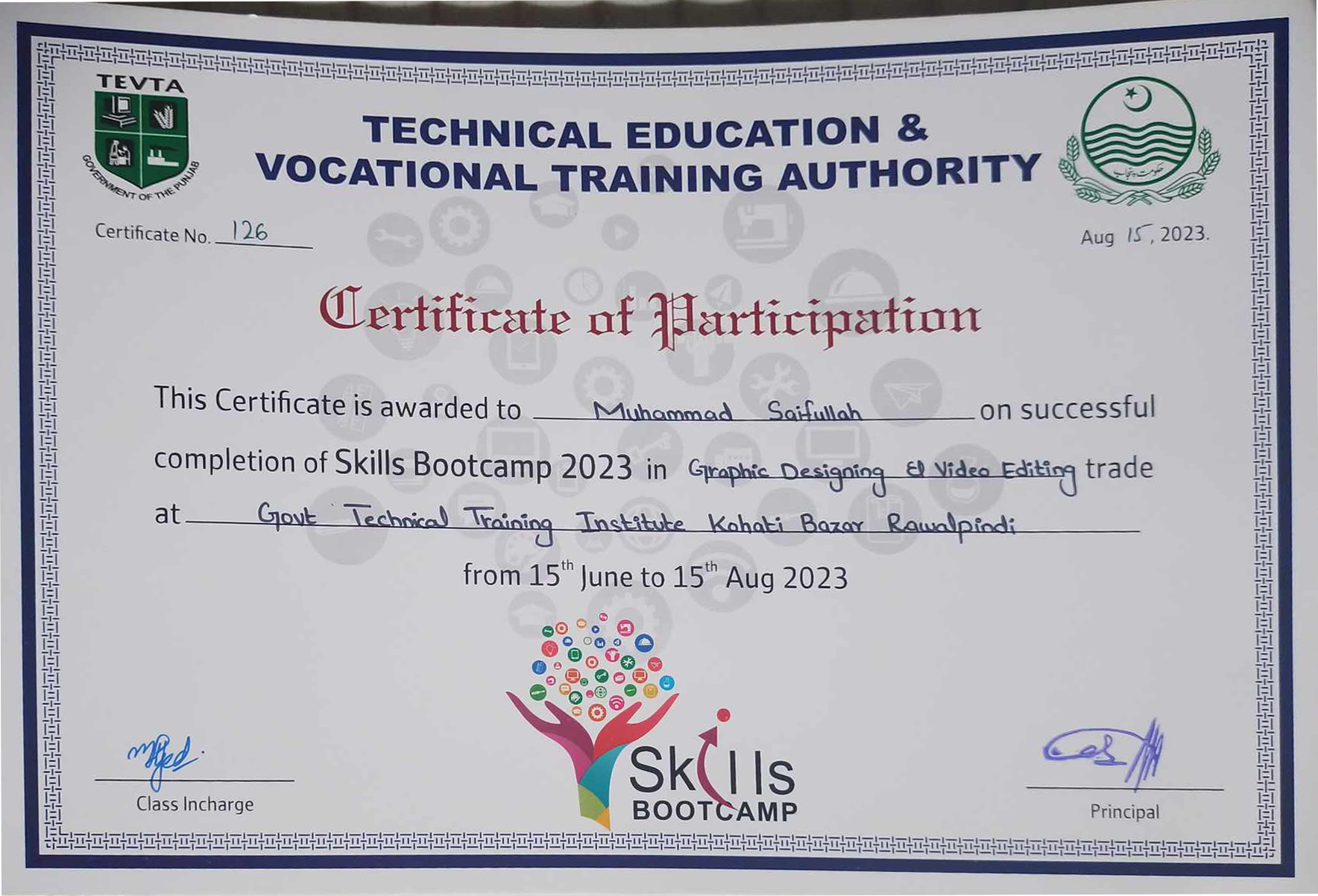 Certificate Image not found